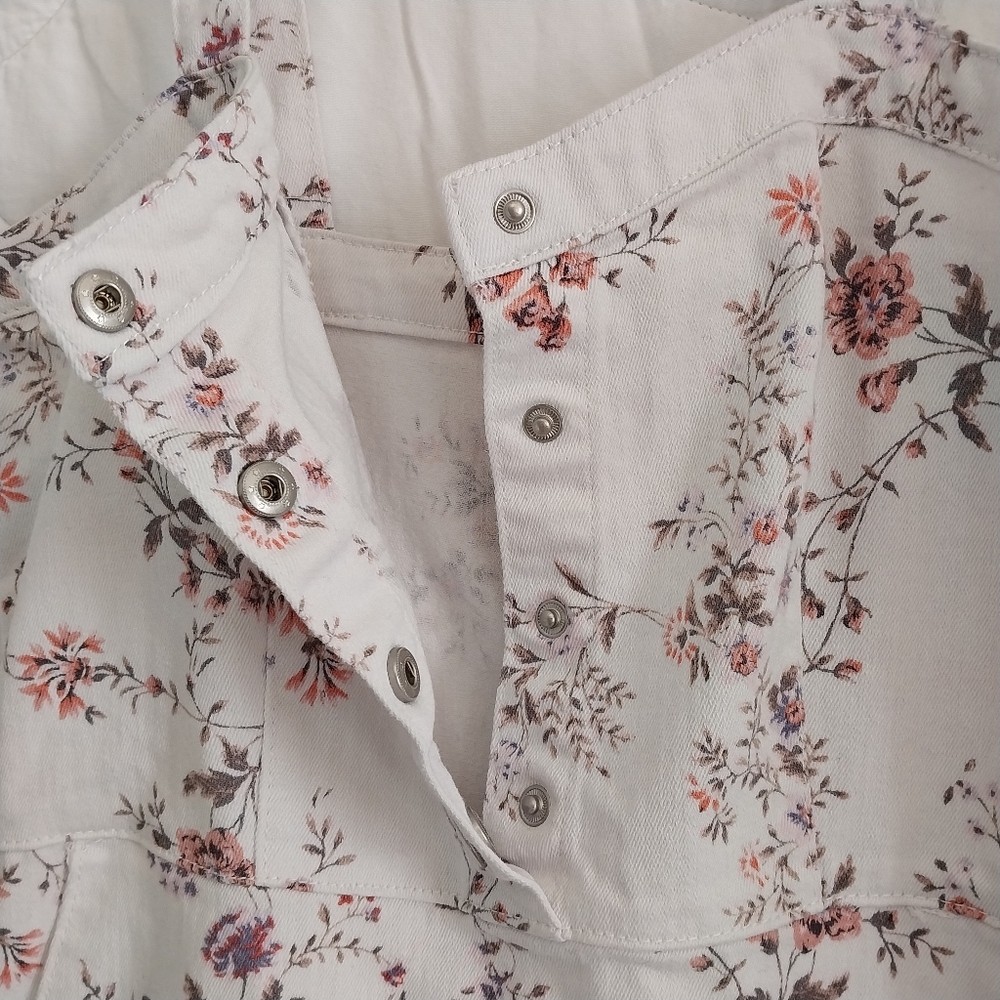 NoBo No Boundaries Juniors (Girls) 11-13 Large Floral White Demin Summer Dress - Picture 12 of 13